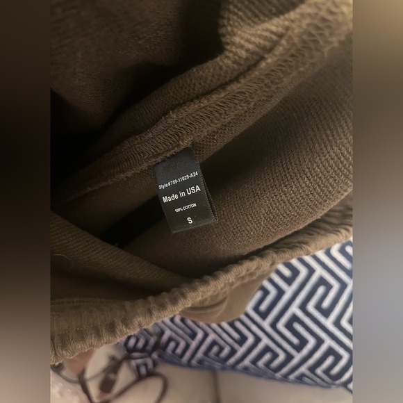 Jenni Kayne Marina Sweatpants Wide Leg Crop Army Green Small - Picture 5 of 5